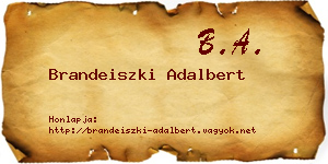 Brandeiszki Adalbert névjegykártya